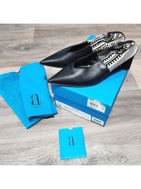 Antolina Dalis Pointed Toe Pumps Black Cream Size 38.5 EU 8 US $495 Retail Italy